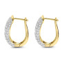 Back view of the Gold Pave Diamond Hoop Earrings 1.5ct 14K Gold in Yellow color img