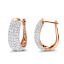 Gold Pave Diamond Hoop Earrings 1.5ct 14K Gold in Rose color img