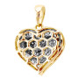 Back view of the 21mm Diamond Heart Shape Pendant for Women | 14k Gold 0.5ct img
