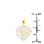Size demonstration - 21mm Diamond Heart Shape Pendant for Women | 14k Gold 0.5ct in White/Yellow color near the ruler img