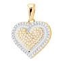 21mm Diamond Heart Shape Pendant for Women | 14k Gold 0.5ct made of yellow and white gold img