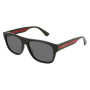 Gucci Men's Designer Sunglasses Square Black and Green with Red Stripe GG0341S001 (front view) img