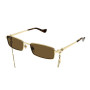 Gucci Women's Designer Rectangle RX-Sunglasses GG1600S002 Brown Lenses (front view) img