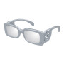 Gucci Women's Designer Square Sunglasses GG1325S011 Grey Silver Mirror Lenses (front view) img