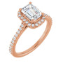 Hadley 1 Carat Emerald Diamond Halo-Style Engagement Ring in Rose color img
