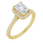 Hadley 1 Carat Emerald Diamond Halo-Style Engagement Ring in Yellow color  img