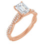 Hailey 1 Carat Emerald Diamond Infinity-Inspired Engagement Ring in Rose color img