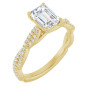 Hailey 1 Carat Emerald Diamond Infinity-Inspired Engagement Ring in Yellow color  img