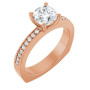 Harper 1 Carat Cushion Diamond Accented Euro Shank Engagement Ring in Rose color img