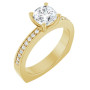 Harper 1 Carat Cushion Diamond Accented Euro Shank Engagement Ring in Yellow color  img