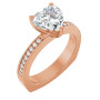 Harper 2 Carat Heart Diamond Accented Euro Shank Engagement Ring in Rose color img
