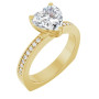 Harper 2 Carat Heart Diamond Accented Euro Shank Engagement Ring in Yellow color  img