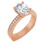 Harper 2 Carat Oval Diamond Accented Euro Shank Engagement Ring in Rose color img