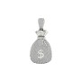 Hip Hop 14K White Gold Diamond Money Bag Pendant for Men | Dollar Sign | 2.34ct in White color  img