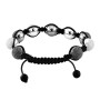 Back view of the Hip Hop Beaded Disco Ball Bracelet w White Black Diamonds 5ct img