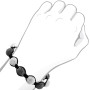 Hip Hop Beaded Disco Ball Bracelet w White Black Diamonds 5ct on the body img