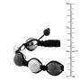 Size demonstration - Hip Hop Beaded Disco Ball Bracelet w White Black Diamonds 5ct near the ruler img