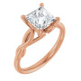 Isla 1.5 Carat Square Diamond Solitaire Sculptural Engagement Ring in Rose color img