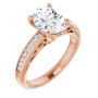 Ivy 2 Carat Oval Diamond Channel-Set Accented Sculptural Engagement Ring in Rose color img