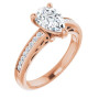 Ivy 2 Carat Pear Diamond Channel-Set Accented Sculptural Engagement Ring in Rose color img