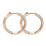 Back view of the 1 Inch Diamond Hoop Earrings 1.31ct 14K Gold in Rose color img