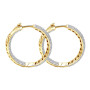 Back view of the 1 Inch Diamond Hoop Earrings 1.31ct 14K Gold in Yellow color img