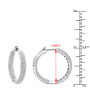 Size demonstration - 1 Inch Diamond Hoop Earrings 1.31ct 14K Gold in White color near the ruler img