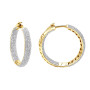 1 Inch Diamond Hoop Earrings 1.31ct 14K Gold in Yellow color  img