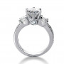 Back view of the 14K White Gold Diamond Three Stone Engagement Ring 3.04ct in White color img