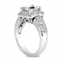 Back view of the 18K White Gold Diamond Engagement Ring 1.35ct 10.60mm in White color img