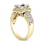 Back view of the 18K White Gold Diamond Engagement Ring 1.35ct 10.60mm in Yellow color img