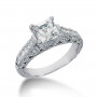 18K White Gold Diamond Engagement Ring 1.39ct 3.72mm in White color  img