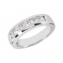 18K White Gold Diamond Men's Wedding Ring 0.98ct 5.8mm in White color 