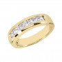 18K White Gold Diamond Men's Wedding Ring 0.98ct 5.8mm in Yellow color 