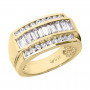 18K White Gold Men's Round & Baguette Diamonds Ring 2.26ct in Yellow color  img