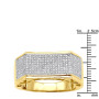 Size demonstration - Affordable Men's Rings 10K Yellow Gold Diamond Ring 0.67ct in Yellow color near the ruler img