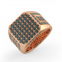 Men's Black Diamond Ring 10K or 14K Gold 4.5ct in Rose color img