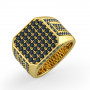 Men's Black Diamond Ring 10K or 14K Gold 4.5ct in Yellow color  img