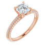 Jade 1 Carat Cushion Diamond Claw-Prong Accented Engagement Ring in Rose color img