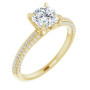 Jade 1 Carat Cushion Diamond Claw-Prong Accented Engagement Ring in Yellow color  img