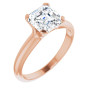 Jane Lab Grown Diamond Ring | 2 Carat Asscher Diamond Solitaire Engagement Ring in Rose color img