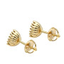 Back view of the Fashion Triangle Cluster Diamond Earrings Studs in 14k Gold by Luxurman in Yellow color img