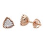 Fashion Triangle Cluster Diamond Earrings Studs in 14k Gold by Luxurman in Rose color img