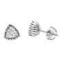 Fashion Triangle Cluster Diamond Earrings Studs in 14k Gold by Luxurman in White color  img