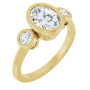 Jordyn 1 Carat Oval Diamond Three-Stone Bezel-Set Engagement Ring in Yellow color  img
