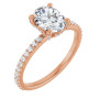 Josie 1 Carat Oval Diamond Accented Engagement Ring in Rose color img