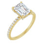 Josie 2 Carat Emerald Diamond Accented Engagement Ring in Yellow color  img