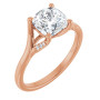 Katherine 2 Carat Cushion Diamond Accented Engagement Ring in Rose color img