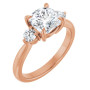 Kehlani 2 Carat Cushion Diamond Three-Stone Engagement Ring in Rose color img