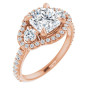 Khloe Lab Grown Diamond Ring | 2 Carat Cushion Diamond Halo-Style Engagement Ring in Rose color img